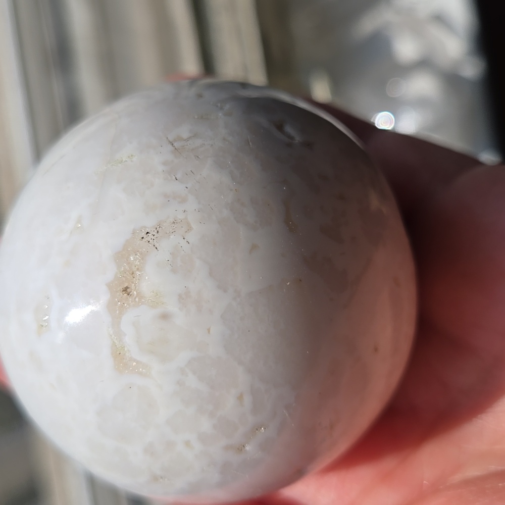 White Plume Agate Sphere